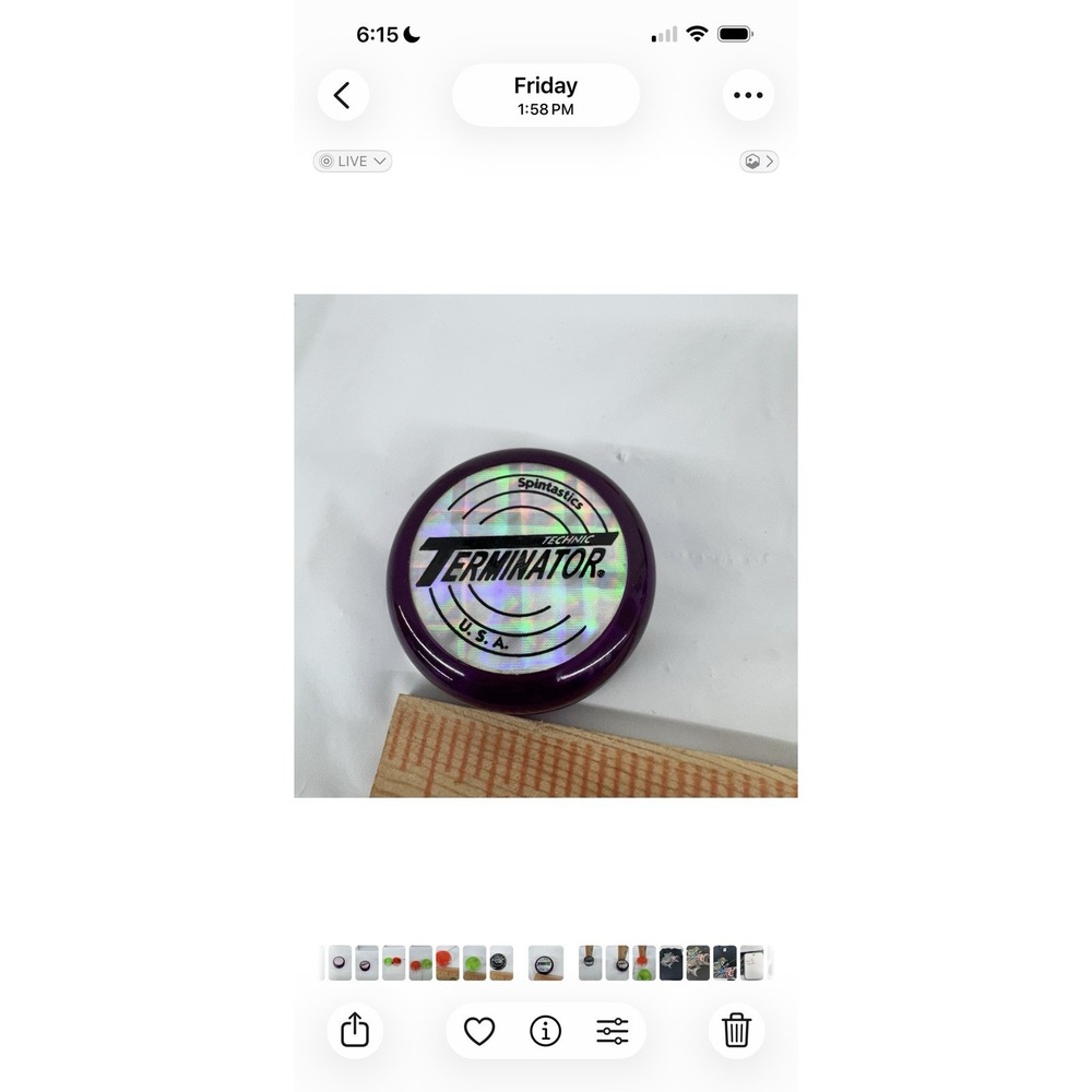 Spintastics Tornado Terminator Yo-yo Purple‎ with Holographic Center Label